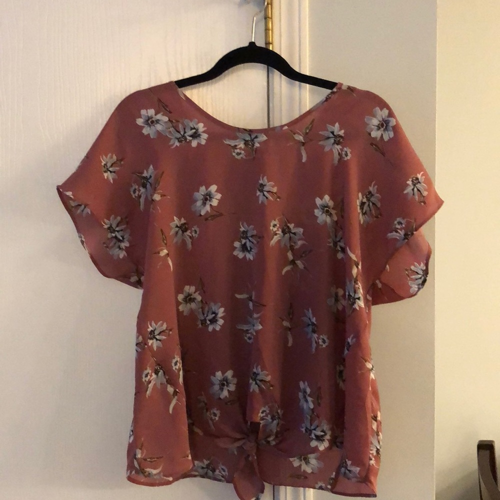 Floral Top with Tie